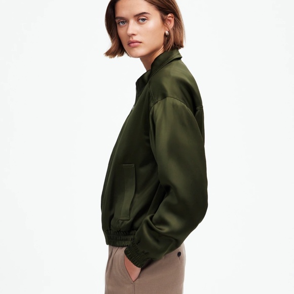 New MADEWELL Size S Relaxed Zip-Front Bomber Jacket Mossy Umber NT115 - Picture 3 of 6